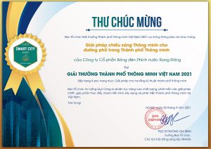 Giải pháp chiếu sáng thông minh cho đường phố trong TP thông minh của Rạng Đông được xếp hạng 5 sao