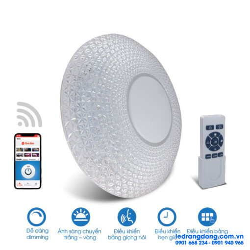 Đèn LED ốp trần 500/40W Bluetooth - LN22.BLE 500/40W