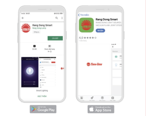 Ứng dụng Rang Dong Smart tải từ App Store hoặc CH Play.