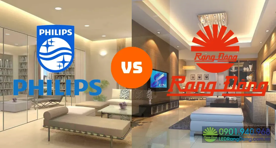 So sánh đèn LED Rạng Đông và Philips