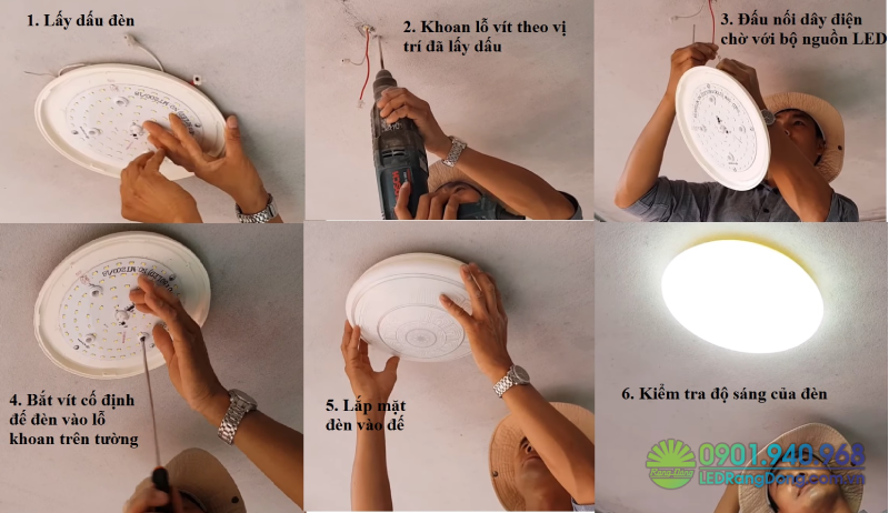 Lắp đặt đèn ốp trần nổi cần lưu ý điều gì?
