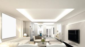 Dây LED trang trí nhà đẹp được bố trí ở phòng khách