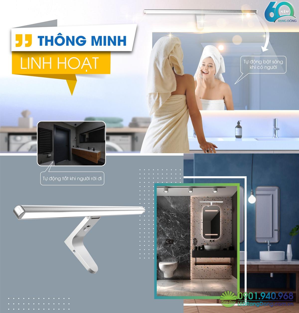Đèn LED chiếu gương cảm biến G04.PIR 8W